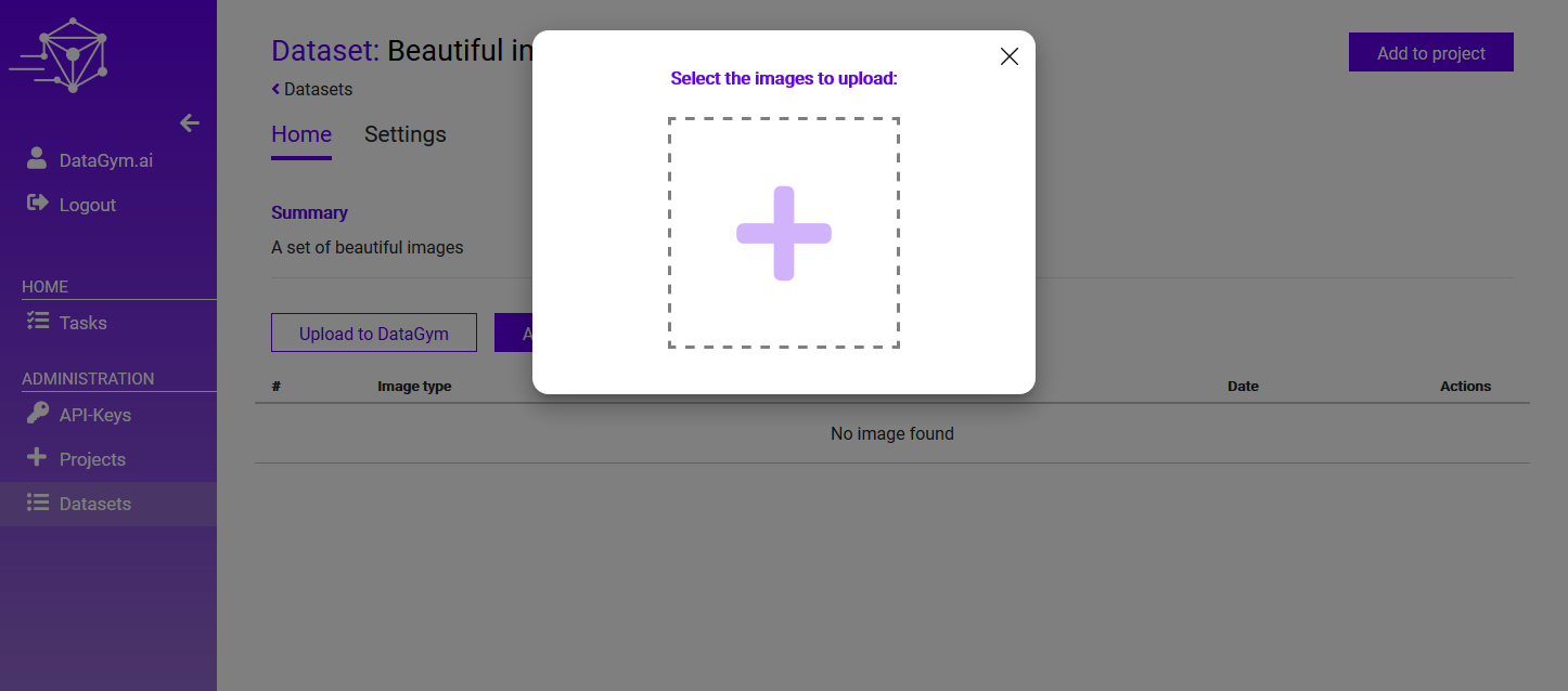 DataGym - Datset upload